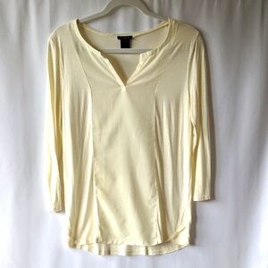 Ann Taylor Cream 3/4 Sleeve Relaxed Blouse